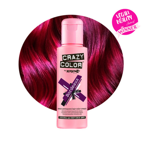 Crazy Color Semi-Permanent Hair Dye Bordeaux Bottle Swatch