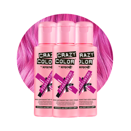 Crazy Color Semi-Permanent Hair Dye Pinkissimo Trio