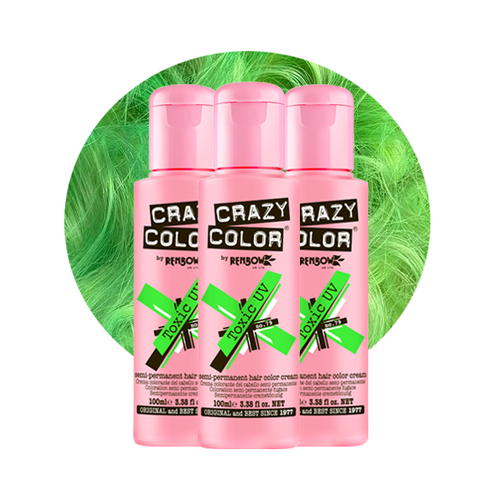 Crazy Color Semi Permanent Hair Dye Toxic UV Trio