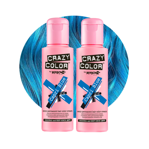 Crazy Color Capri Blue Semi-Permanent Trio Hair Dye Capri Blue Bottle