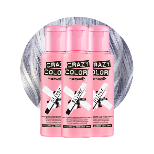 Crazy Color Semi-Permanent Hair Dye Silver Bottle Image