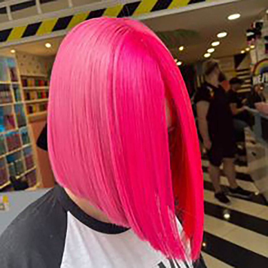 Pink hair dye