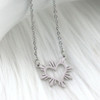 Stainless steel heart sun necklace