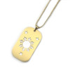 Gold dog tag necklace