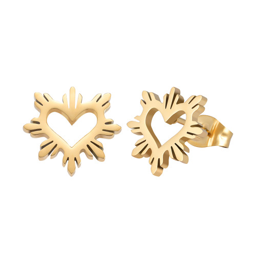 Gold Philippine heart sun studs