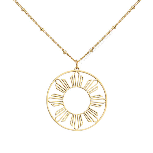 Gold Sun outline necklace