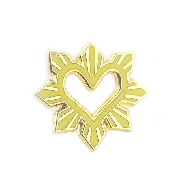 Gold Philippine heart sun enamel pin