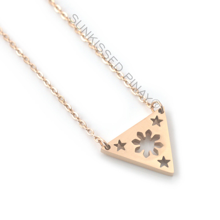 Rose Gold Philippines sun and star necklace
