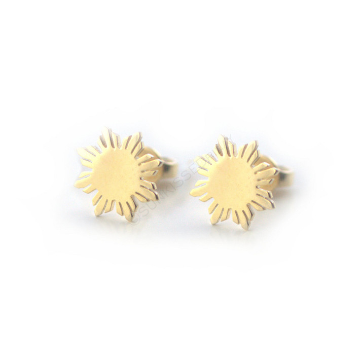 14K Yellow Gold Philippines Sun stud earrings