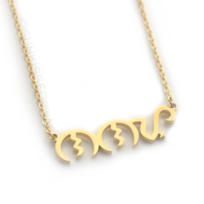 Gold nanay charm necklace