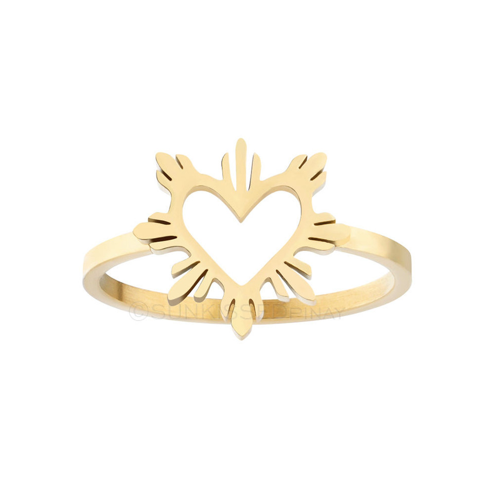 Gold Filipino pride heart sun ring