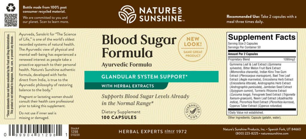 BLOOD SUGAR FORMULA(100 Caps)