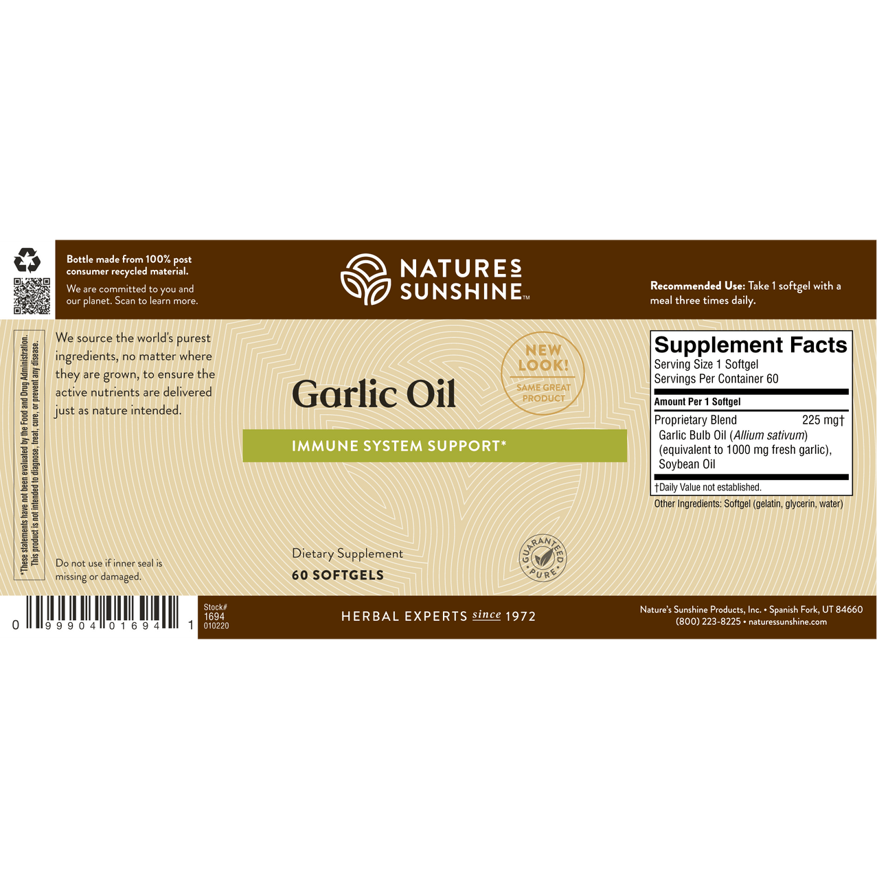 GARLIC OIL SOFTGEL CAPSULES (60)