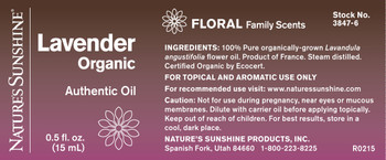 Lavender Authentic Essential Oil, Organic (15ml)