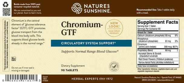 CHROMIUM GTF/300MCG (90 tabs)