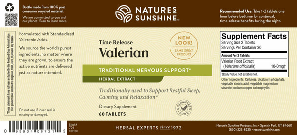 VALERIAN ROOT EXTRACT T/R (60 Tabs)