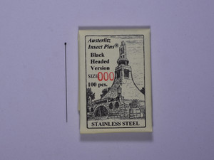 Austerlitz, Stainless Steel, Black-Headed Insect Pins Austerlitz, Stainless Steel, Black-Headed Insect Pins