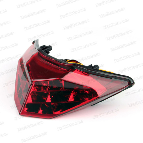 The LED turn signals integrated taillights assembly was compatible with 2013 2014 Kawasaki Ninja 300, this taillights combines tail lights and turn signals into one unit and are more functional.