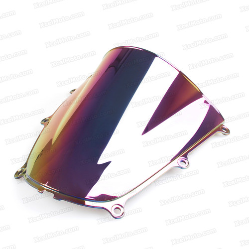 Motorcycle racing windscreen for 2005 2006 Honda CBR600RR, formed with a wedge-shaped bubble in the center of the windscreen, the racing windscreen is an efficient design that deflects wind off the rider, allowing higher speeds and improved rider comfort.