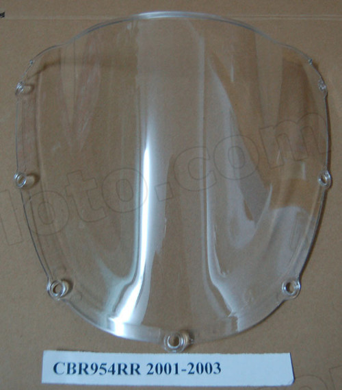 Motorcycle racing bubble windscreen for 2002 2003 Honda CBR954, formed with a wedge-shaped bubble in the center of the windscreen, the racing windscreen is an efficient design that deflects wind off the rider, allowing higher speeds and improved rider comfort.