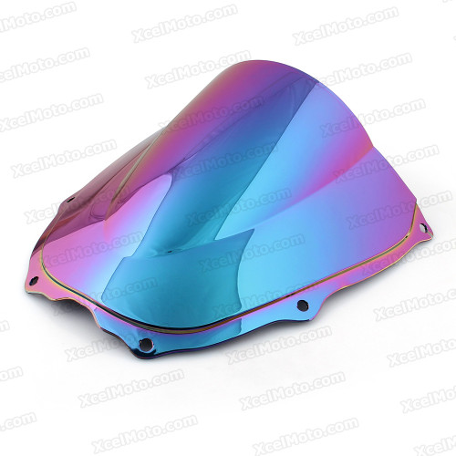 Motorcycle racing bubble windscreen for 2000 to 2005 Honda RC51 RVT1000R SP1 SP2, formed with a wedge-shaped bubble in the center of the windscreen, the racing windscreen is an efficient design that deflects wind off the rider, allowing higher speeds and improved rider comfort.