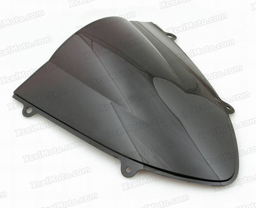 Motorcycle racing bubble windscreen for 2008 2009 2010 2011 2012 Kawasaki Ninja 250R EX250, formed with a wedge-shaped bubble in the center of the windscreen, the racing windscreen is an efficient design that deflects wind off the rider, allowing higher speeds and improved rider comfort.