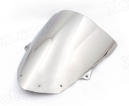 Motorcycle racing bubble windscreen for 2009 to 2015 Kawasaki Ninja ZX-6R 636, formed with a wedge-shaped bubble in the center of the windscreen, the racing windscreen is an efficient design that deflects wind off the rider, allowing higher speeds and improved rider comfort.