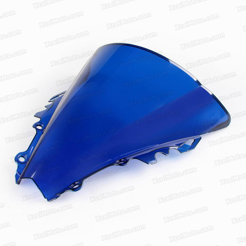 Motorcycle racing bubble windscreen for 2006 2007 Yamaha YZF-R6, formed with a wedge-shaped bubble in the center of the windscreen, the racing windscreen is an efficient design that deflects wind off the rider, allowing higher speeds and improved rider comfort.