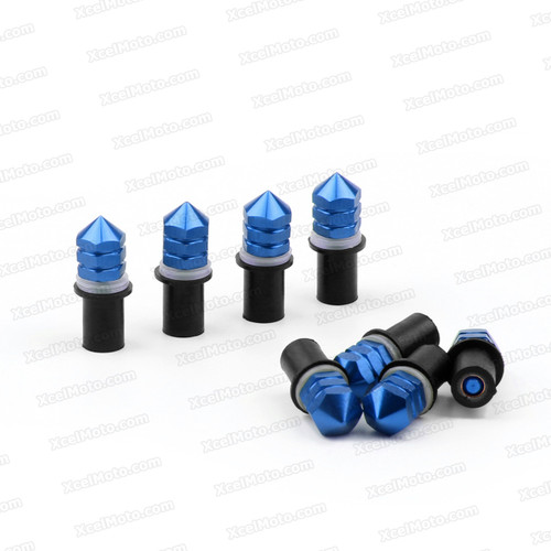 The Windscreen Spike Bolts comes with aluminum bolts, nylon washers, well nuts and each of them contains 8 pieces. A Well nut Kit consists of flange neoprene bushings with a captive brass nut and spike head screws. This Fastener Kits are designed to provide a vibration resistant attachment to the fairing.