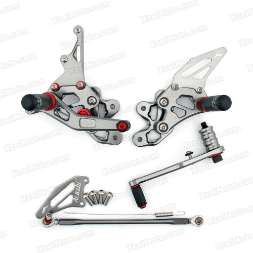 Motorcycle rear sets assembly for 2006 2007 2008 2009 2010 Suzuki GSXR600/750 are design to improve the ground clearance, crash worthiness and overall good looks of your bike.