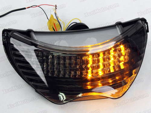 The LED turn signals integrated taillights assembly was compatible with 2004 2005 2006 Honda CBR600 F4i, this taillights combines tail lights and turn signals into one unit and are more functional.