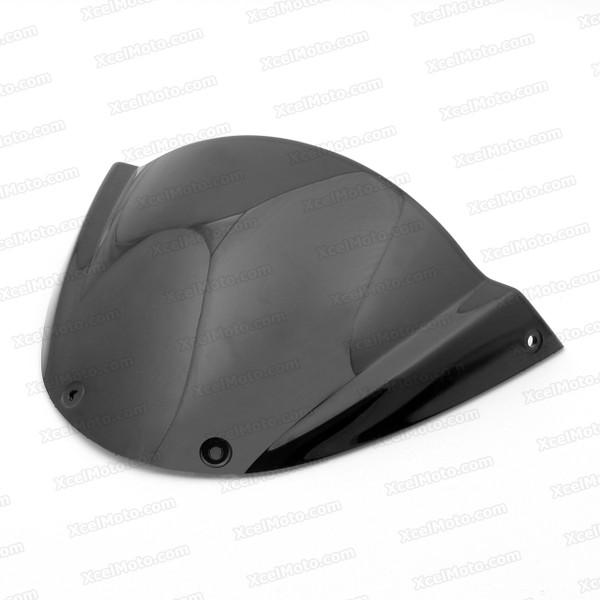 Motorcycle racing windscreen for Ducati Monster 659/696/795/796/M1000, formed with a wedge-shaped bubble in the center of the windscreen, the racing windscreen is an efficient design that deflects wind off the rider, allowing higher speeds and improved rider comfort.