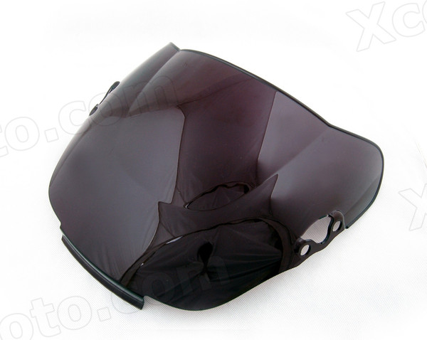 Motorcycle racing windscreen for 1991 1992 1993 1994 Honda CBR600 F2, formed with a wedge-shaped bubble in the center of the windscreen, the racing windscreen is an efficient design that deflects wind off the rider, allowing higher speeds and improved rider comfort.