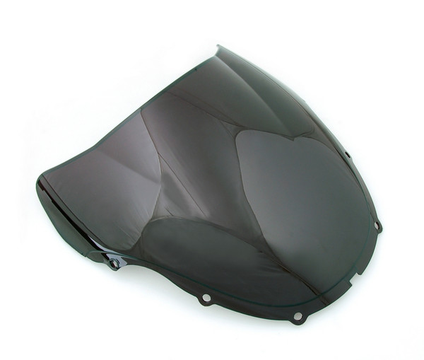 Motorcycle racing windscreen for 1999 2000 Honda CBR600 F4, formed with a wedge-shaped bubble in the center of the windscreen, the racing windscreen is an efficient design that deflects wind off the rider, allowing higher speeds and improved rider comfort.