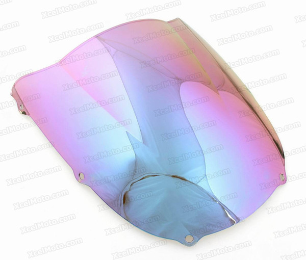 Motorcycle racing bubble windscreen for 1998 1999 Kawasaki Ninja ZX-6R 636, formed with a wedge-shaped bubble in the center of the windscreen, the racing windscreen is an efficient design that deflects wind off the rider, allowing higher speeds and improved rider comfort.