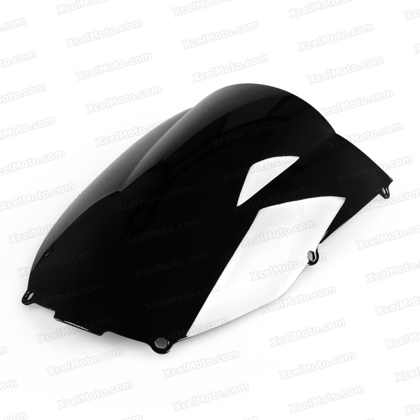 Motorcycle racing bubble windscreen for 2000 2001 Kawasaki Ninja ZX-6R 636, formed with a wedge-shaped bubble in the center of the windscreen, the racing windscreen is an efficient design that deflects wind off the rider, allowing higher speeds and improved rider comfort.