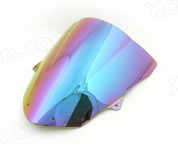 Motorcycle racing bubble windscreen for 2009 to 2015 Kawasaki Ninja ZX-6R 636, formed with a wedge-shaped bubble in the center of the windscreen, the racing windscreen is an efficient design that deflects wind off the rider, allowing higher speeds and improved rider comfort.