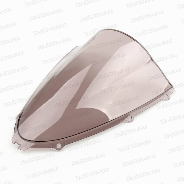 Motorcycle racing bubble windscreen for 2006 to 2012 Kawasaki Ninja ZX-14R, formed with a wedge-shaped bubble in the center of the windscreen, the racing windscreen is an efficient design that deflects wind off the rider, allowing higher speeds and improved rider comfort.