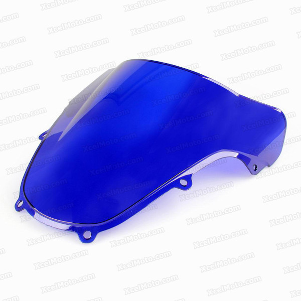Motorcycle racing bubble windscreen for 2001 2002 2003 Suzuki GSXR600, formed with a wedge-shaped bubble in the center of the windscreen, the racing windscreen is an efficient design that deflects wind off the rider, allowing higher speeds and improved rider comfort.
