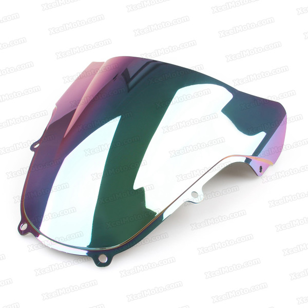 Motorcycle racing bubble windscreen for 2001 2002 2003 Suzuki GSXR750, formed with a wedge-shaped bubble in the center of the windscreen, the racing windscreen is an efficient design that deflects wind off the rider, allowing higher speeds and improved rider comfort.