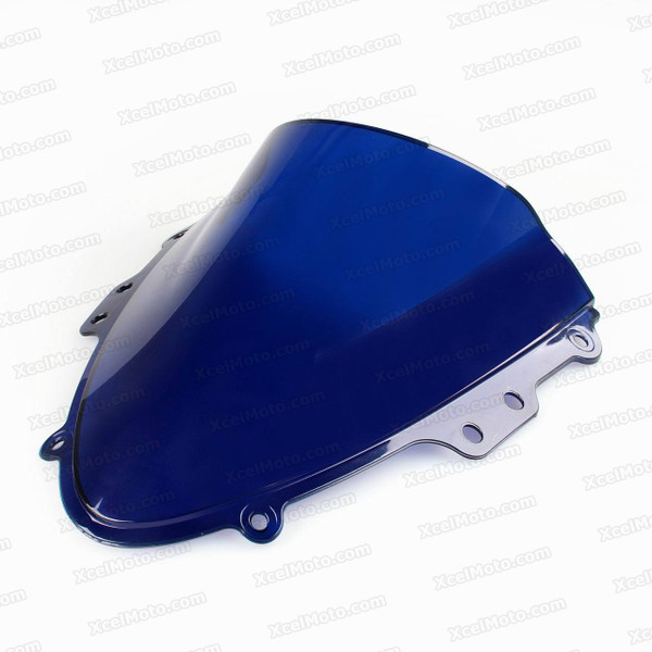 Motorcycle racing bubble windscreen for 2004 2005 Suzuki GSXR600/750, formed with a wedge-shaped bubble in the center of the windscreen, the racing windscreen is an efficient design that deflects wind off the rider, allowing higher speeds and improved rider comfort.