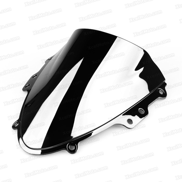 Motorcycle racing bubble windscreen for 2004 2005 Suzuki GSXR600/750, formed with a wedge-shaped bubble in the center of the windscreen, the racing windscreen is an efficient design that deflects wind off the rider, allowing higher speeds and improved rider comfort.