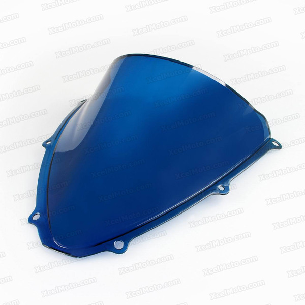 Motorcycle racing bubble windscreen for 2006 2007 Suzuki GSXR600/750, formed with a wedge-shaped bubble in the center of the windscreen, the racing windscreen is an efficient design that deflects wind off the rider, allowing higher speeds and improved rider comfort.