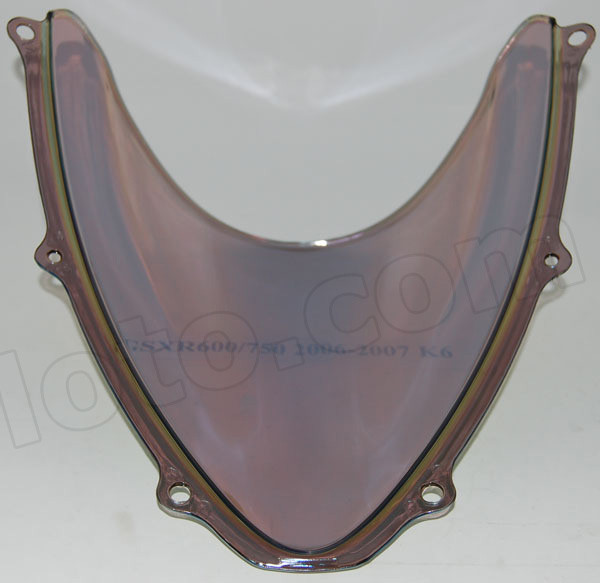 Motorcycle racing bubble windscreen for 2006 2007 Suzuki GSXR600/750, formed with a wedge-shaped bubble in the center of the windscreen, the racing windscreen is an efficient design that deflects wind off the rider, allowing higher speeds and improved rider comfort.