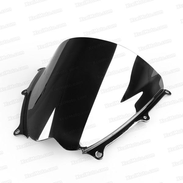 Motorcycle racing bubble windscreen for 2007 2008 Suzuki GSXR1000, formed with a wedge-shaped bubble in the center of the windscreen, the racing windscreen is an efficient design that deflects wind off the rider, allowing higher speeds and improved rider comfort.