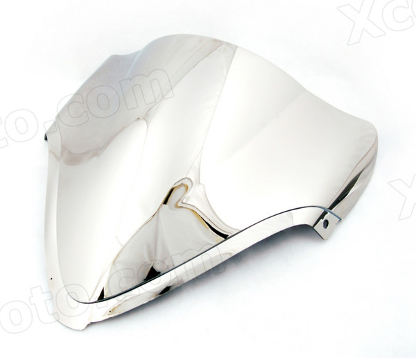Motorcycle racing bubble windscreen for 2008 to 2015 Suzuki Hayabusa GSXR1300, formed with a wedge-shaped bubble in the center of the windscreen, the racing windscreen is an efficient design that deflects wind off the rider, allowing higher speeds and improved rider comfort.