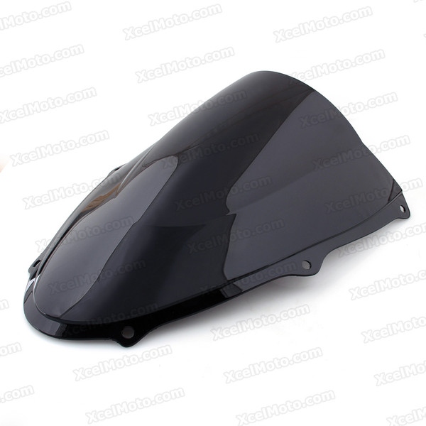 Motorcycle racing bubble windscreen for 1998 1999 2000 2001 2002 2003 Suzuki TL1000R, formed with a wedge-shaped bubble in the center of the windscreen, the racing windscreen is an efficient design that deflects wind off the rider, allowing higher speeds and improved rider comfort.