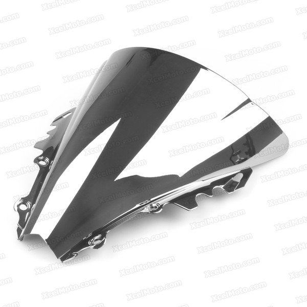 Motorcycle racing bubble windscreen for 2006 2007 Yamaha YZF-R6, formed with a wedge-shaped bubble in the center of the windscreen, the racing windscreen is an efficient design that deflects wind off the rider, allowing higher speeds and improved rider comfort.