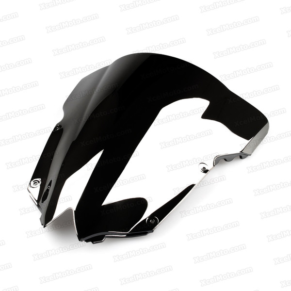 Motorcycle racing bubble windscreen for 2008 to 2015 Yamaha YZF-R6, formed with a wedge-shaped bubble in the center of the windscreen, the racing windscreen is an efficient design that deflects wind off the rider, allowing higher speeds and improved rider comfort.