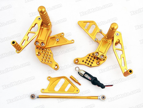 Motorcycle rear sets assembly for 1999 to 2007 Suzuki GSXR1300 Hayabusa are design to improve the ground clearance, crash worthiness and overall good looks of your bike.